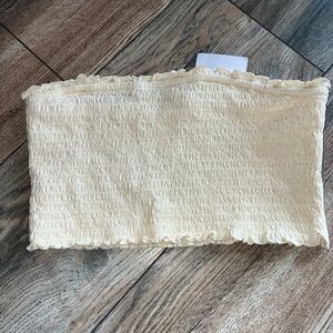 American Eagle Outfitters Off-White Smocked Top